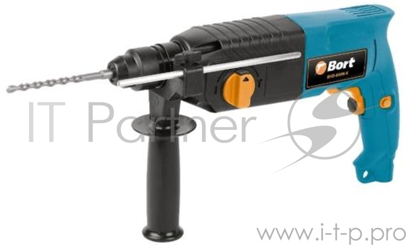 перфоратор BORT BHD-800N-K Потребляемая мощность 800 Вт, Диаметр сверления: дерево 30 мм, Тип патрона SDS+, Диаметр сверления: металл 13 мм, Вес изделияг 2,85 кг, реверс, Энергия удара 3 Дж, плавный пуск, Тип расположения двигателя Горизонтальный, по