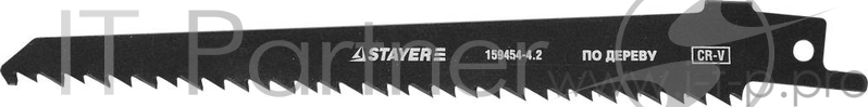 Ножовка, Пилки, Полотна, Стусла Полотно STAYER S644D для сабельной эл. ножовки Cr-V,быстр,чистый,прямой и фигурный рез по дереву,фанере,ДСП,пластику 159454-4.2