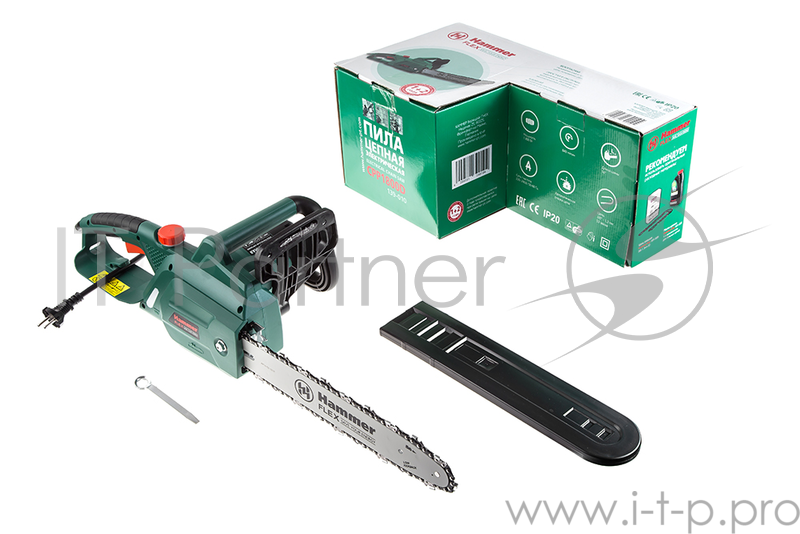 Пила цепная Hammer Flex CPP1800D 1800Вт 840м/мин шина 14'' цепь 3/8''-1.3мм-52