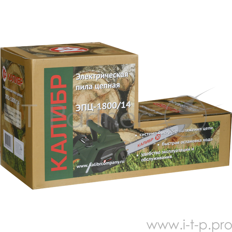 Пила цепная КАЛИБР ЭПЦ-1800/14 1.8кВт шина 14'' цепь 3/8''-1.3-52z