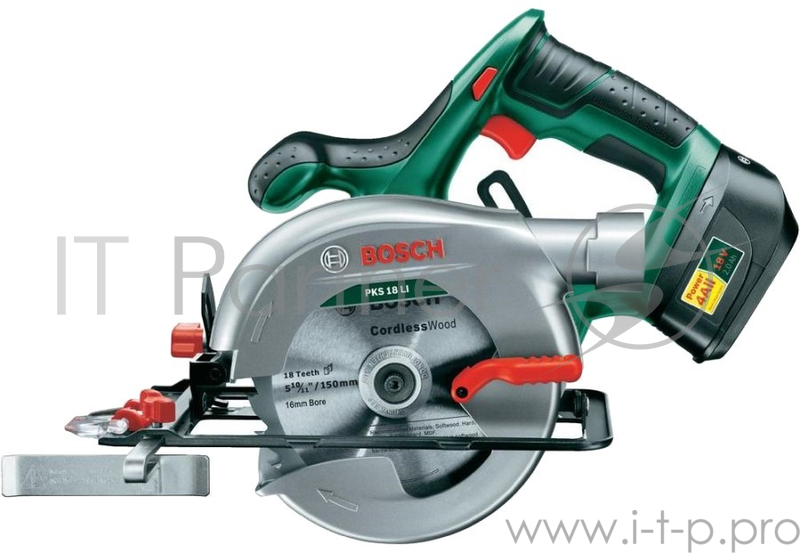 Аккумуляторная дисковая пила BOSCH PKS 18 LI (0.603.3B1.302) 18В 1х2.0Ач 3800об/мин глубина Ф150х16