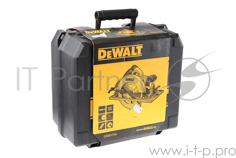 Пила циркулярная DeWALT DWE576К 1600Вт 5200об/мин 190x30мм макс.пропил 61мм в кейсе, для напр.шин