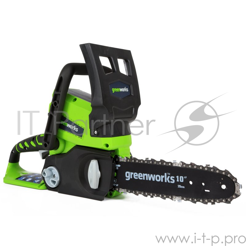 Пила цепная аккум. GREENWORKS 2000007va 24в g24 2ач (в компл. 1 аккум 24В 2 А/ч + ЗУ)