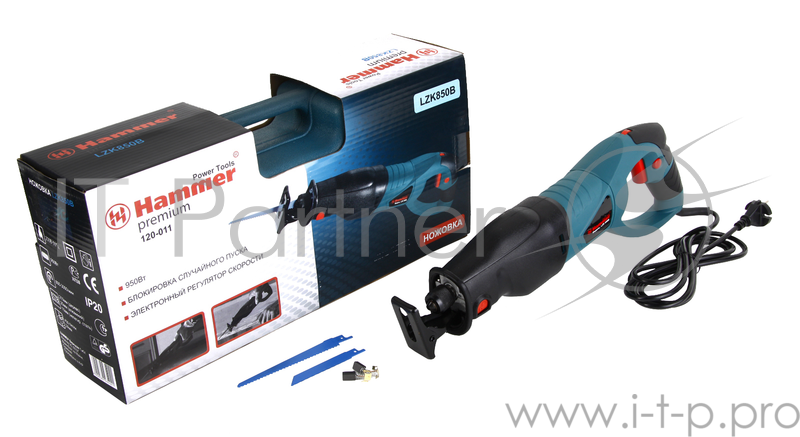 Пила сабельная HAMMER LZK850B PREMIUM 950Вт 800-3000ход/мин макс.пропил 210мм-дер 20мм-мет