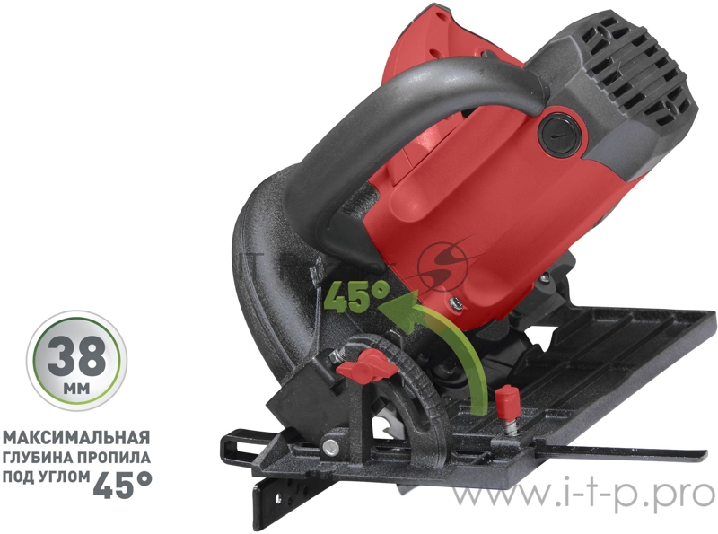 Пила циркулярная ПАРМА 165Д 1500Вт д.165/20мм литое основание
