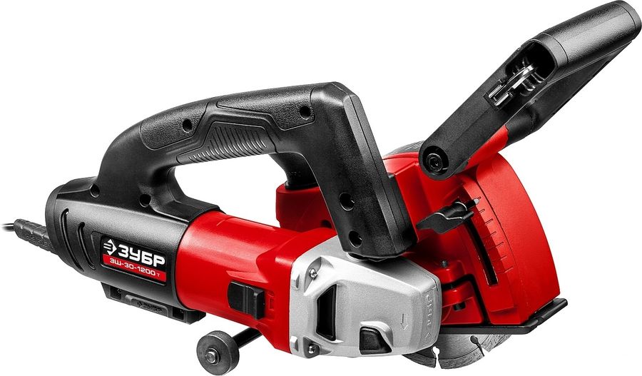 Штроборез ЗУБР ЗШ-30-1200 Т глубина паза 30 мм, 125 мм, пылезащита, подключение пылесоса,1200 Вт