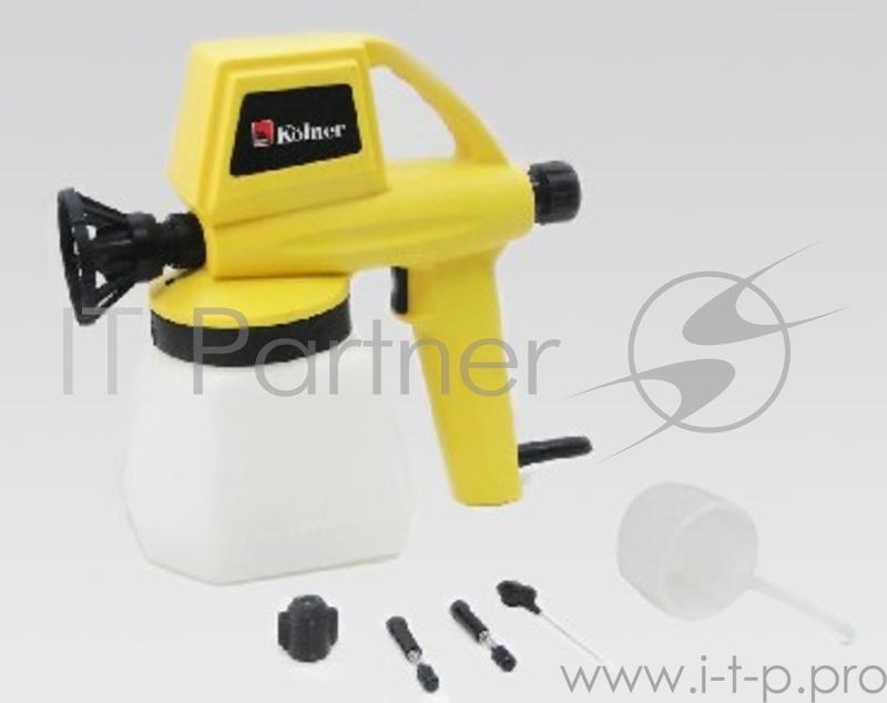 Краскопульт KOLNER KSG 80 (80Вт, 300мл/мин, емкость 1000мл. длина шнура 2м, вес 1,54кг. регулировка подачи жидкости, легкое снятие/установка емкости)