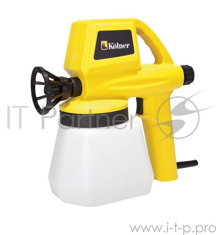 Краскопульт KOLNER KSG 80 (80Вт, 300мл/мин, емкость 1000мл. длина шнура 2м, вес 1,54кг. регулировка подачи жидкости, легкое снятие/установка емкости)