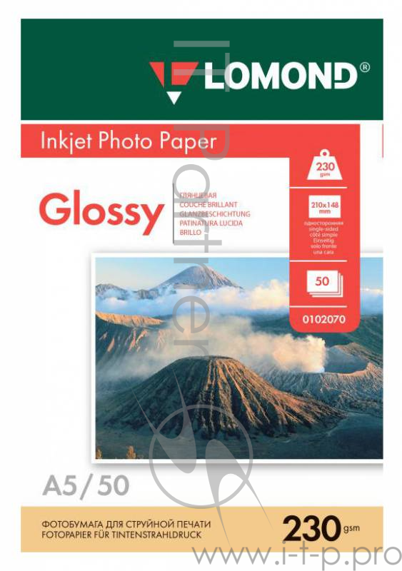Бумага LOMOND 0102070 А5 50л. Глянцевая фотобумага 230г/м2