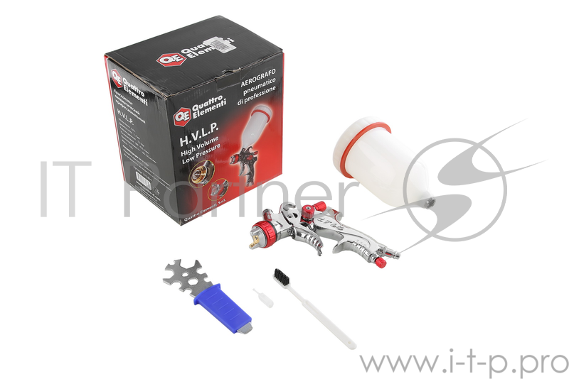 Краскопульт для компрессора QE 770-834 верхний бачок 0.6л сопло 1.4мм разъем EURO, ПРОФИ