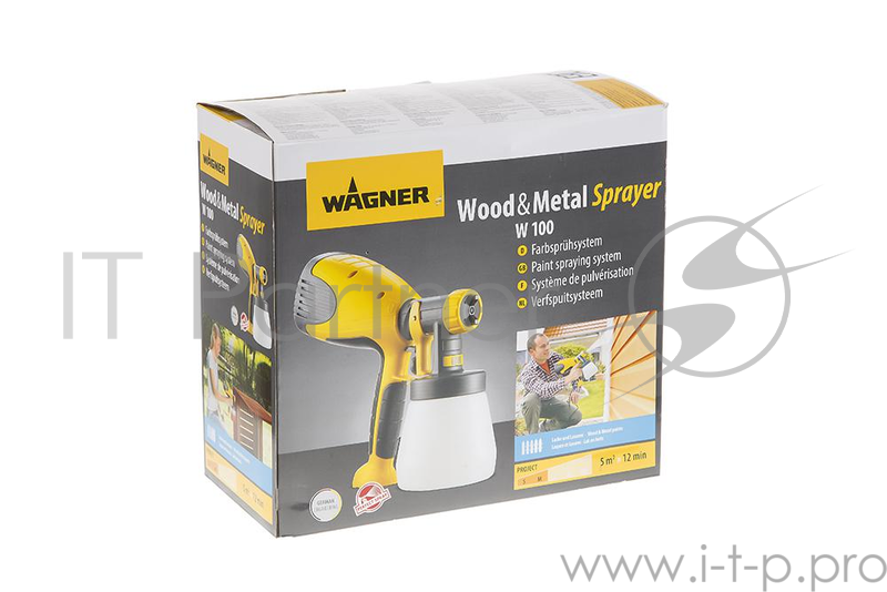 Краскопульт WAGNER W100 280Вт 0-110мл/мин 90DIN 1.3кг