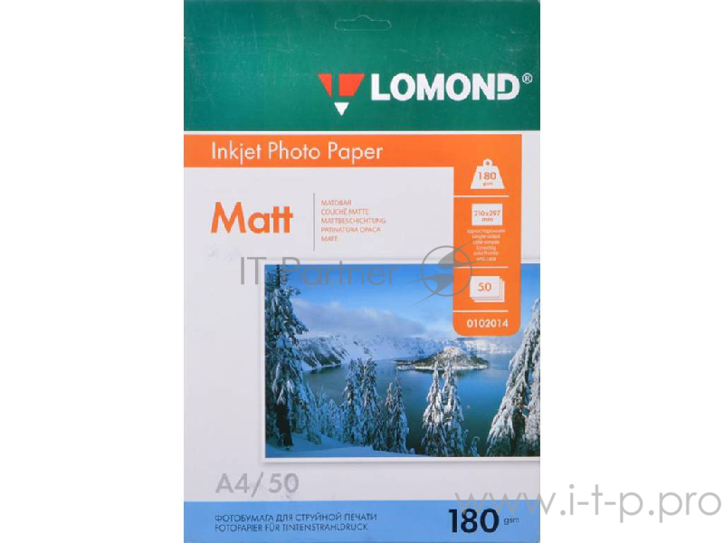 Бумага LOMOND 0102014 Матовая бумага 1х A4, 180г/м2, 50 листов