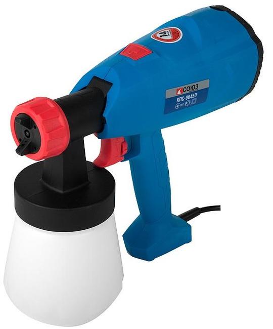 Краскопульт СОЮЗ КПС-96450 450Вт 700мл/мин с наддувом HVLP коллекторный двигатель