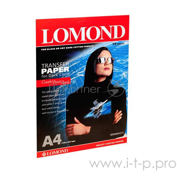 Бумага LOMOND 0808421 Бумага A4 термотрансферная для темных тканей , 10 листов
