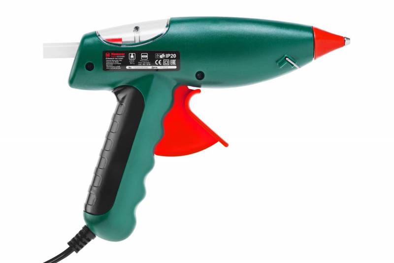 Пистолеты Hammer Flex GN-05 273272 116-006 {Клеевой пистолет 80 (20) Вт 20г/мин насадки, стержни 11.2 мм}