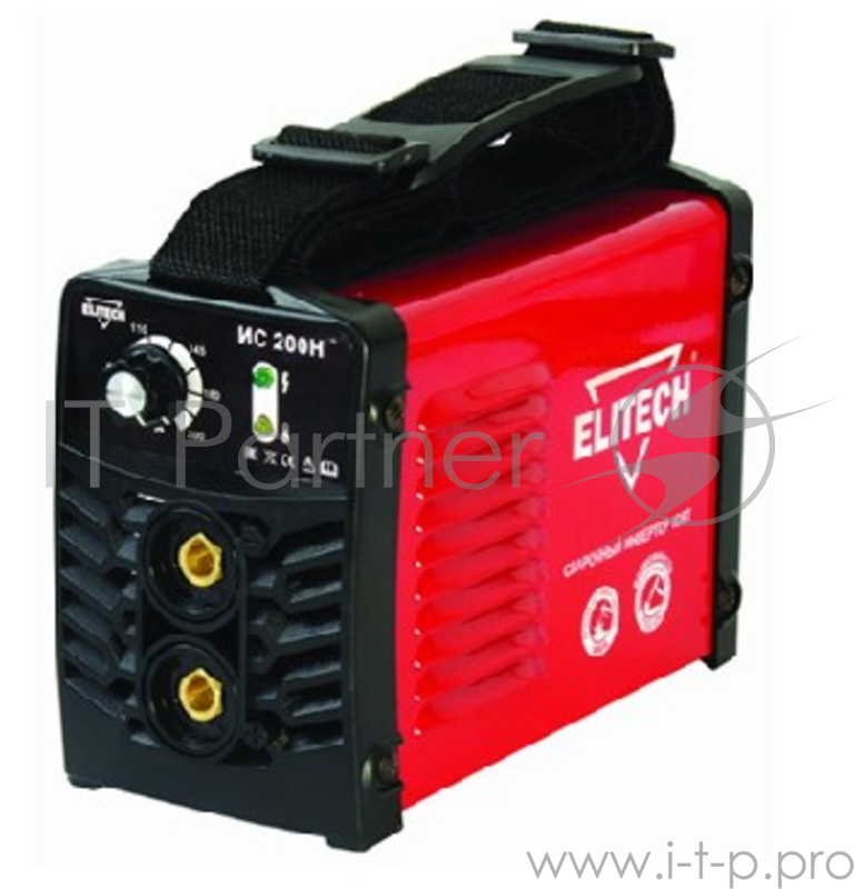 Сварочный аппарат ELITECH 184706 ИС 200Н Напряжение сети: 220 (-35% +15%) В, Максимальная потребляемая мощность: 7,0 кВт, Диапазон сварочного тока: 10-200 А, Цикл работы: 200А/60%, Напряжение холостого хода: 68 В, Диаметр электродов: 1,6-5 мм, Класс