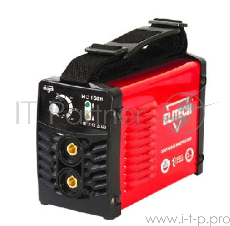 Сварочный инвертор ELITECH 184704 ИС 160Н , Габаритные размеры 230х120х170 мм, Потребляемая мощность 4700 Вт, Класс защиты IP21, Длина кабеля 1.5 м, Комплект поставки: Сварочный кабель с электродержателем, Сварочный кабель с зажимом массы, Диаметр эл