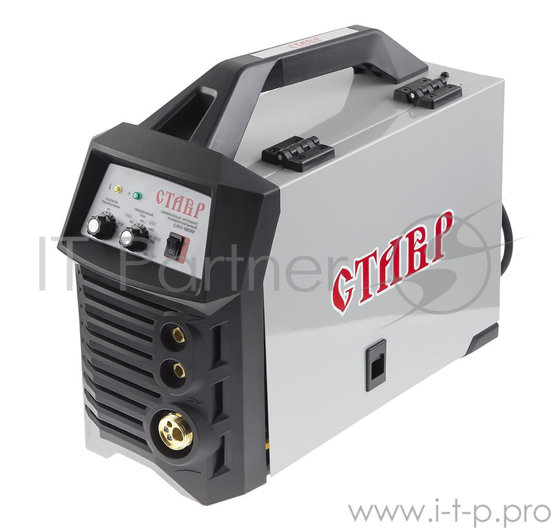 Ставр САУ-180М (1шт) Сварочный аппарат универсальный инверторный 180А (IGBT) 5,5 кВт, диапазон сварочного тока 20-180, рабочий цикл 60 %, диаметры электродов 1,6-4мм, диаметр сварочной проволоки 0,6-1мм, встроенный механизм подачи проволоки, стабил