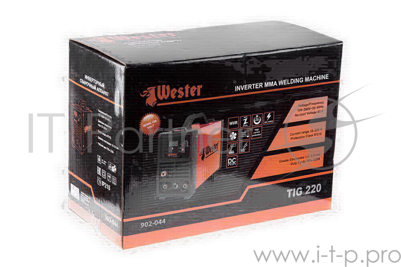 Инвертор сварочный WESTER TIG 220 10-220A 120-260B ПВ70% 1.6-5.0мм