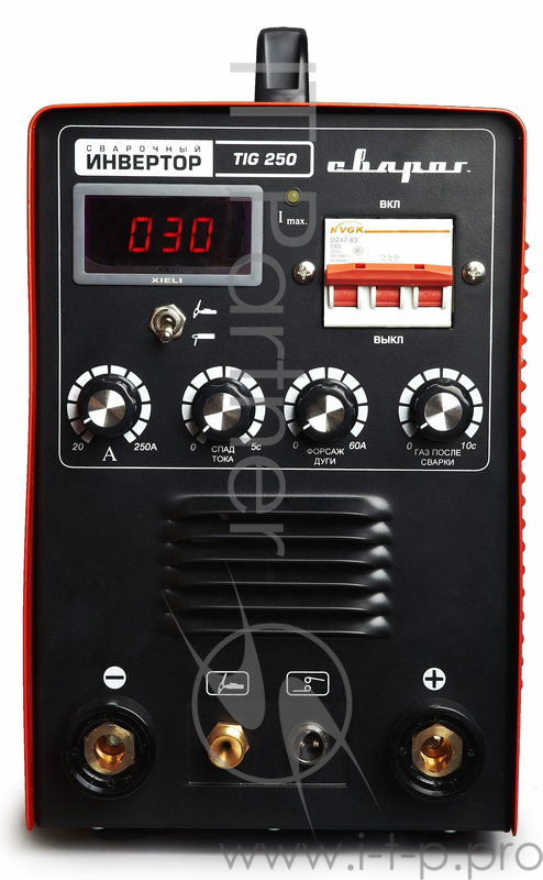 Инвертор сварочный СВАРОГ TIG 250 (R22) 380В 10-215/10-250А 8.3кВт 1.6-5.0мм ПВ60% 18.5кг