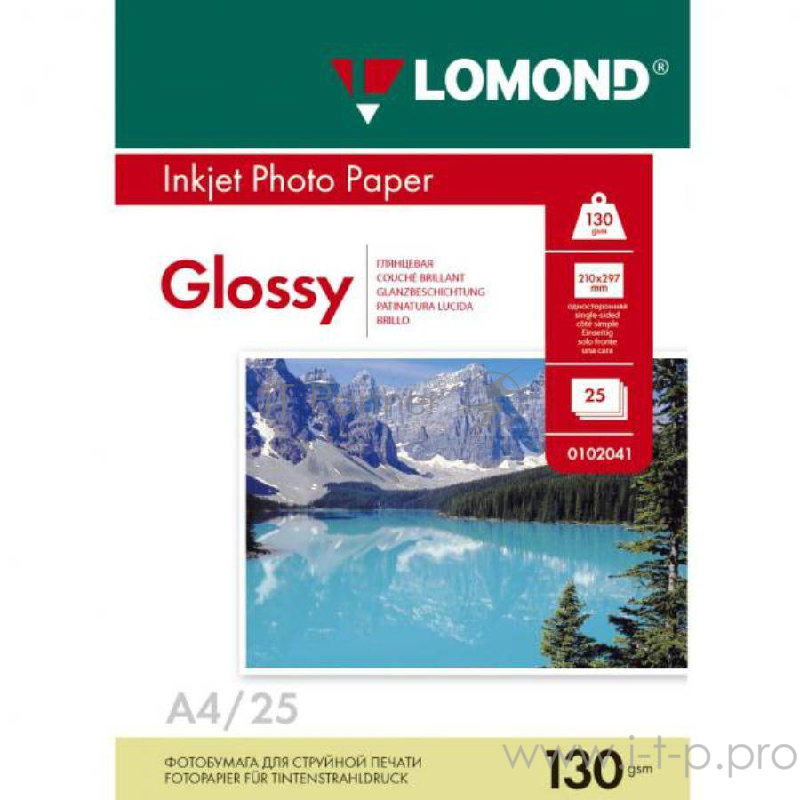 Бумага LOMOND 0102017 Глянцевая бумага 1x A4, 130г/м2, 50л.