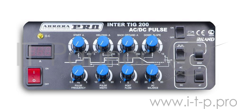Инвертор сварочный AURORA PRO INTER TIG 200 AC/DC PULSE Mosfet 6.2кВт 220В TIG/MMA 10-200А