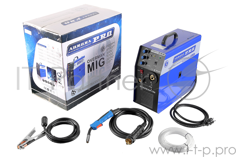 Сварочный полуавтомат AURORA PRO OVERMAN 180 Mosfet 4.7кВА 220В 40-175А 0.6-1мм 15кг