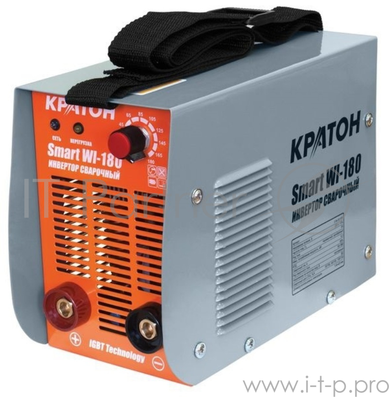 Инвертор сварочный КРАТОН Smart WI-180 6.3кВт 220В 50Гц 10-180А 1.6-4.0мм 6.7кг