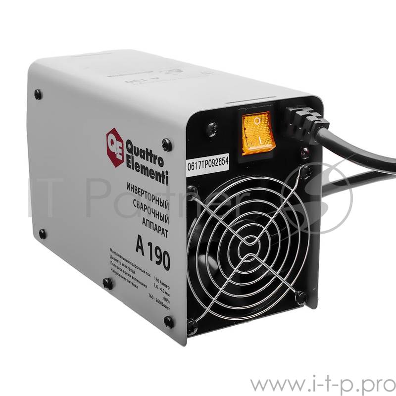 Инвертор QUATTRO ELEMENTI A 190 190 А, ПВ 60%, до 4.0 мм, 3.6 кг, 160-240 В