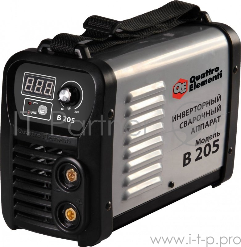 Инвертор QUATTRO ELEMENTI B 205 205 А, ПВ 80%, до 5.0 мм, 5.3 кг, Дисплей, TIG-Lift, от 170В, КЕЙС