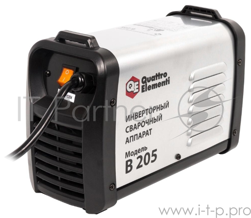 Инвертор QUATTRO ELEMENTI B 205 205 А, ПВ 80%, до 5.0 мм, 5.3 кг, Дисплей, TIG-Lift, от 170В, КЕЙС