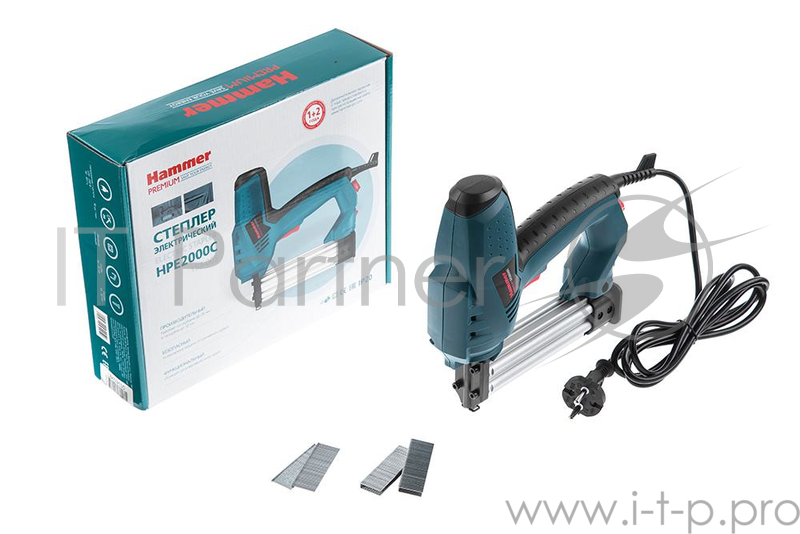 Степлер электрический Hammer HPE2000C PREMIUM 30уд/мин П 15-25мм T 15-32мм