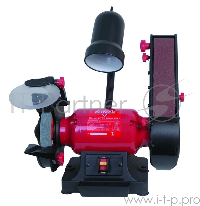 Точило ELITECH СТ300PC 300Вт 2850об/мин круг 150x20x32, лента 686x50мм подсветка