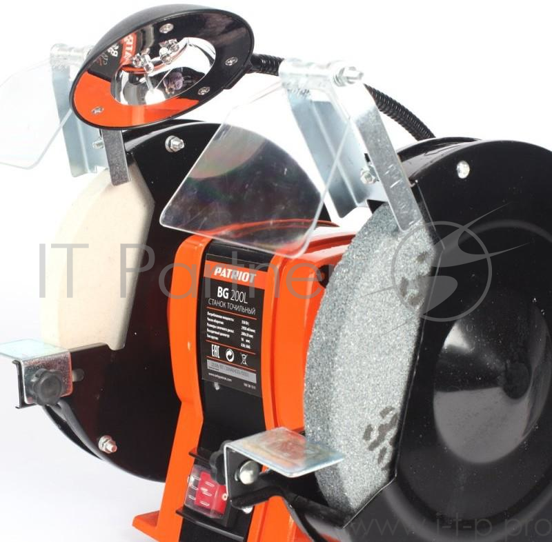 Станок точильный PATRIOT BG 200L 350 Вт 2950 об/мин Посадочный д.: 16 мм 200 х 20 мм, А36, А60