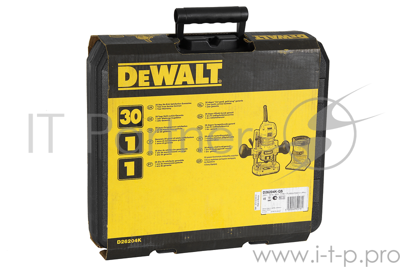 Фрезер DeWALT D26204K 900Вт 27000об/мин макс.ход 55мм диам.хв.6-8мм в кейсе