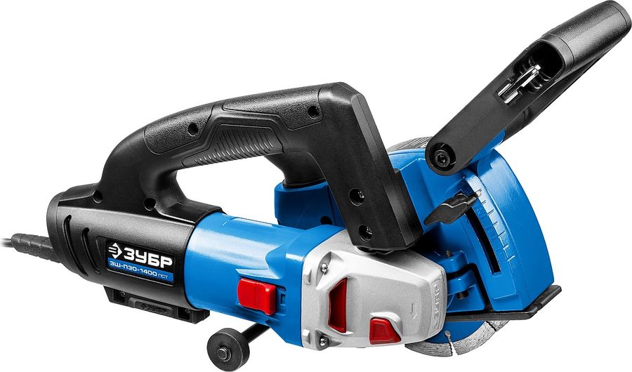 Штроборез ЗУБР ЗШ-П30-1400 ПСТК глуб. 30 мм, 125 мм, подключ. пылесоса, плавн пуск, 1400 Вт, кейс
