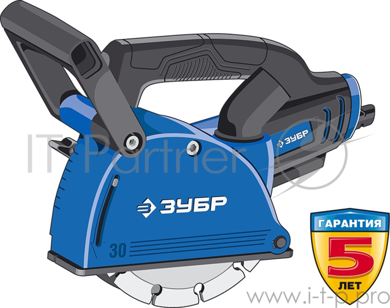 Штроборез ЗУБР ЗШ-П30-1400 ПСТ глуб. паза 30 мм, 125 мм, подключ. пылесоса, плавн пуск, 1400 Вт