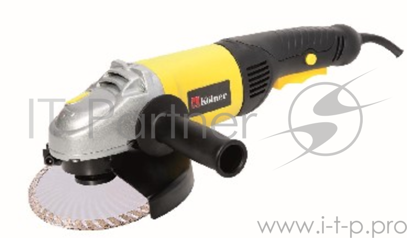 Машина шлифовальная KOLNER KAG 180/1600(Kolner KAG 180/1600, машина шлифовальная угловая 1600 Вт, плавный пуск, 8000 об/мин, диаметр диска 180 мм)