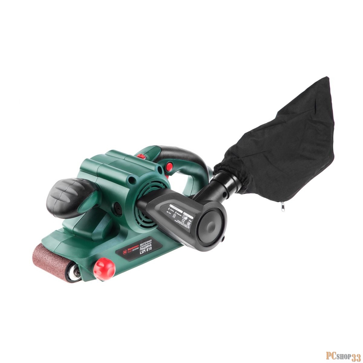 Шлифовальные машины Hammer Flex LSM810 20211 165-002 {Шлиф.машинка ленточная 810Вт 200-380м/мин лента 533x75 мм + шлиф.лента}