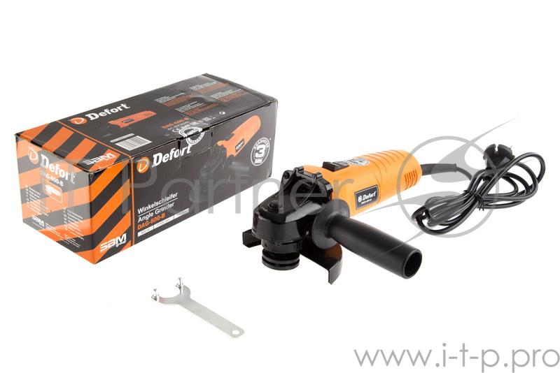 Машина шлифовальная угловая Defort DAG-600-B (Диск 115 мм 600 Вт 11000 об/мин M14 блокировка шпинделя набор аксессуаров 4 шт)