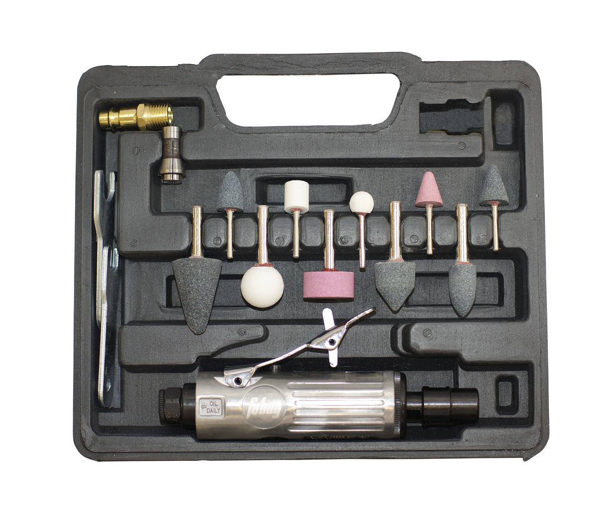 Пневматическое оборудование FUBAG Пневмошлифмашина прямая GL25000 (354л/мин_6бар_25000об/мин) + набор_кейс 100101