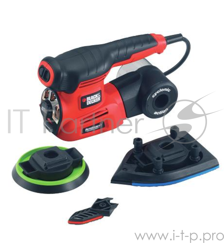 Машинка шлифовальная дельта BLACK & DECKER KA280K-QS 4в1 220Вт диск125мм платф.136см2 насадки кейс