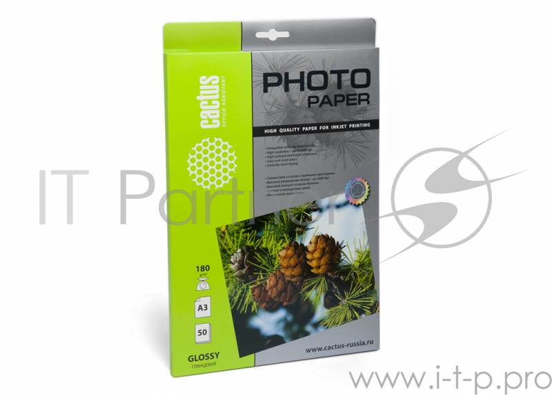 Бумага Cactus CS-GA318050 Фотобумага Cactus CS-GA318050 глянцевая А3 180 г/м2 50 листов