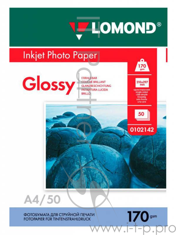 Бумага LOMOND 0102142 Фотобумага односторонняя глянцевая А4, 170г/м2, 50 листов
