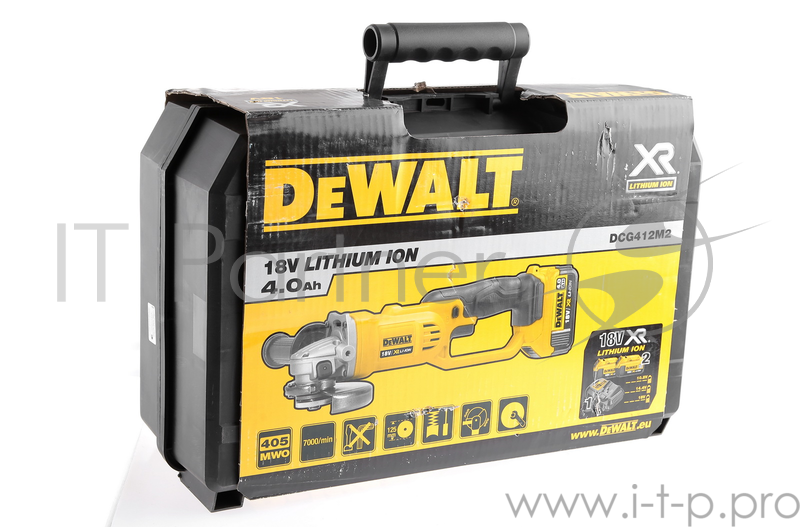 УШМ акк. DeWALT DCG412M2 18.0В 2x4.0Ач LiION 7000об/мин 125мм в кейсе