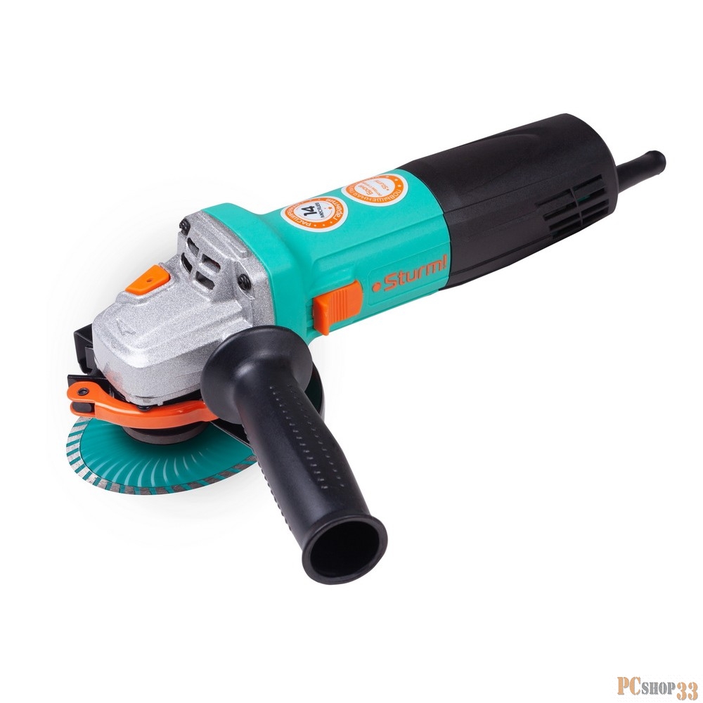 УШМ болгарка STURM AG9012TE 125 мм, 1000Вт, рег. об: 4000-10000 об/мин, конст. эл.