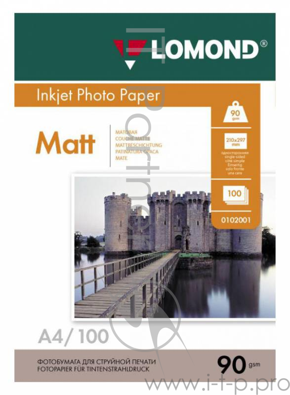 Бумага LOMOND 0102001 Матовая бумага 1х A4, 90г/м2, 100 листов