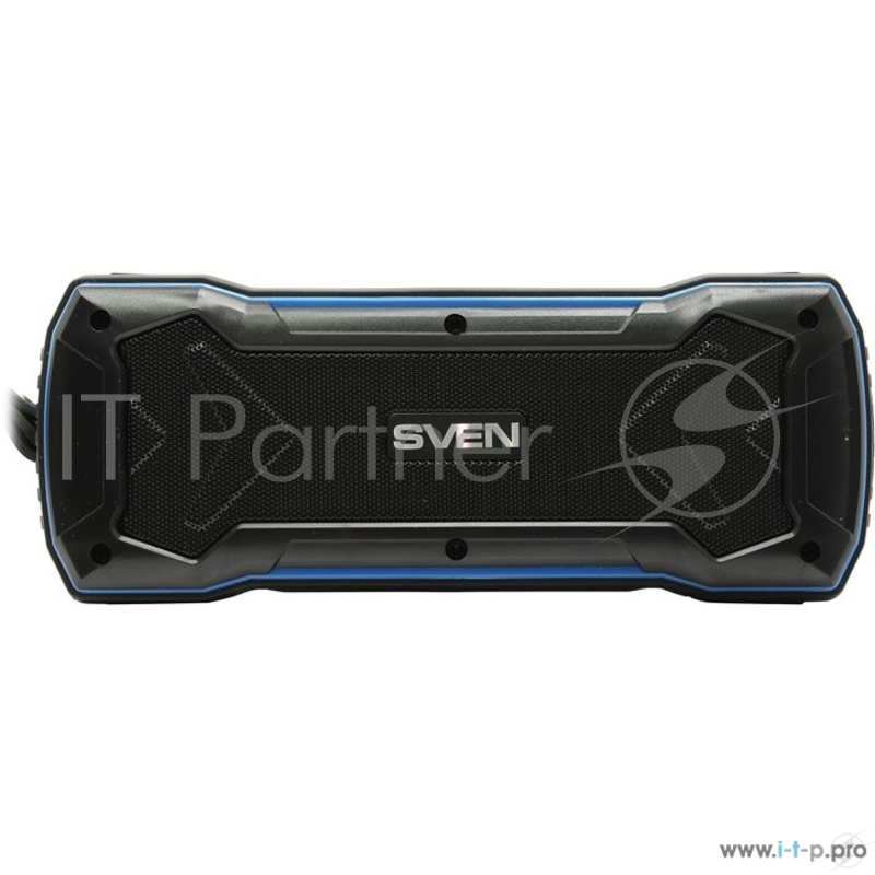 Колонки SVEN PS-220, черный-синий SV-016470 (10 Вт, Bluetooth, USB, microSD, FM-тюнер)