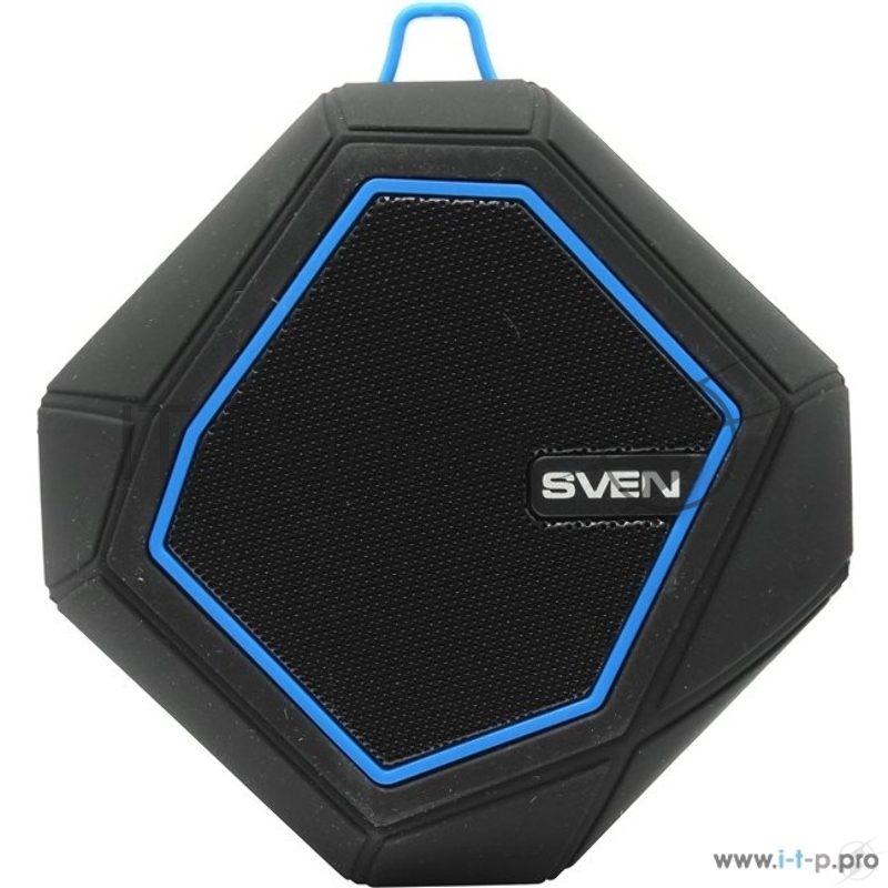 Колонки SVEN PS -77, черный-синий SV-016432 (5 Вт, Bluetooth, microSD, FM-тюнер)