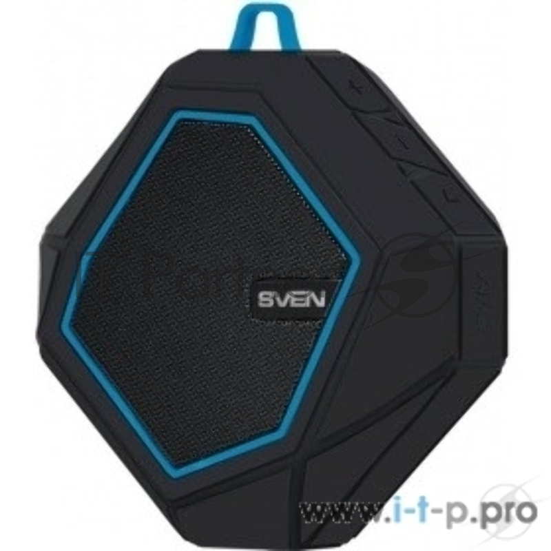 Колонки SVEN PS -77, черный-синий SV-016432 (5 Вт, Bluetooth, microSD, FM-тюнер)